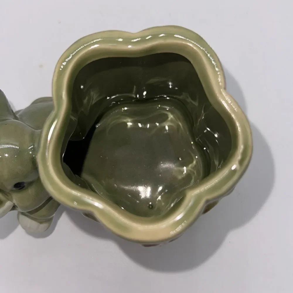 VTG Majolica Lucky Bamboo Elephant Planter - Picture 7 of 8